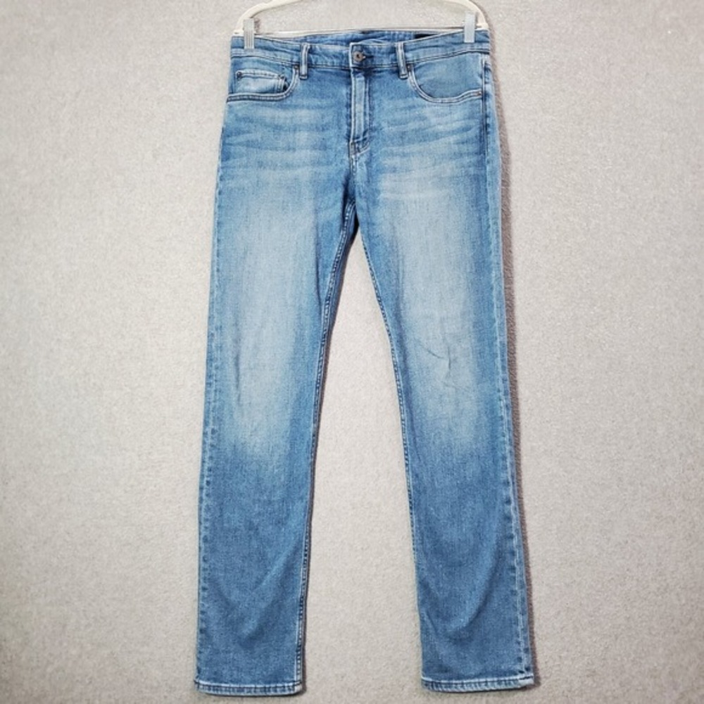 Bonobos Men Jeans 33x32 Blue Denim Straight Mid Rise Tailored (34x30)
